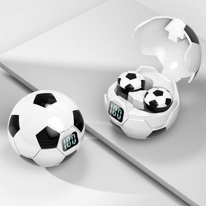 Avelena | TWS Bluetooth5.1 Kabellose Ohrhörer mit einzigartigem Fußballdesign, LED-Batterieanzeige & Lanyard