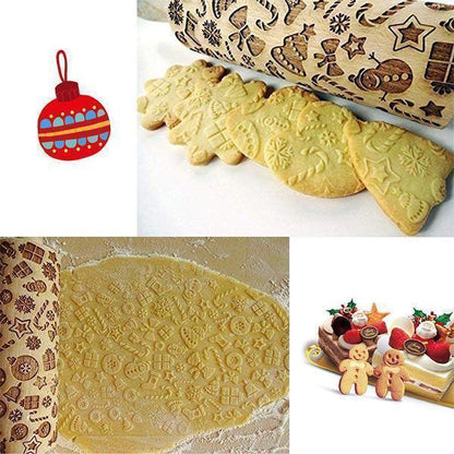 Avelena | Wunderschönes Weihnachten Nudelholz mit Unterschiedlichen Prägungen