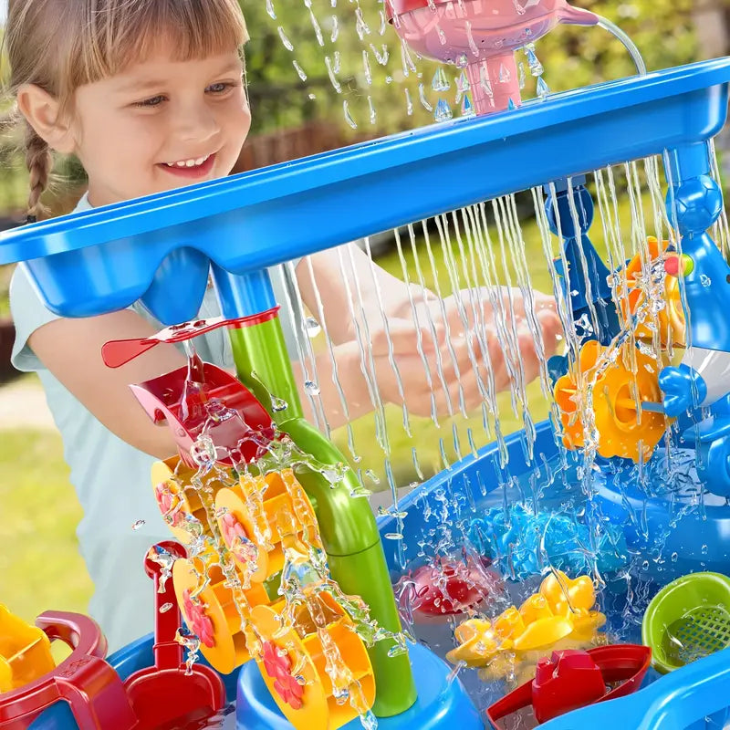 Avelena | 3-Layer Sand- und Wassertisch | Spaßiges und lehrreiches Spielset für Kinder im Alter von 1–5