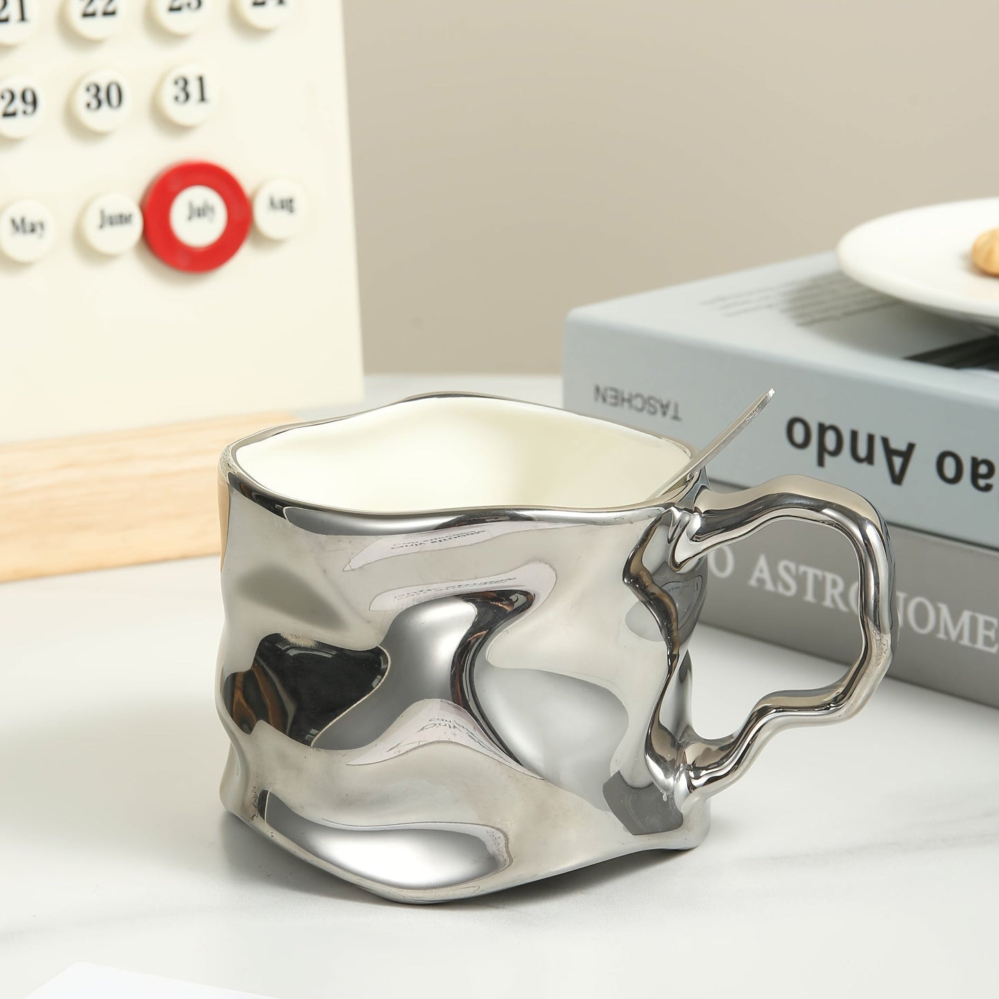 Avelena | CreArt Becher – Handgemachter Keramikkaffeebecher mit einzigartigem zerknittertem Design