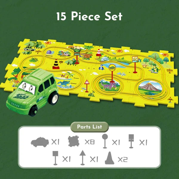 Avelena | Kinder Lern Puzzle Strecke Auto Spielset