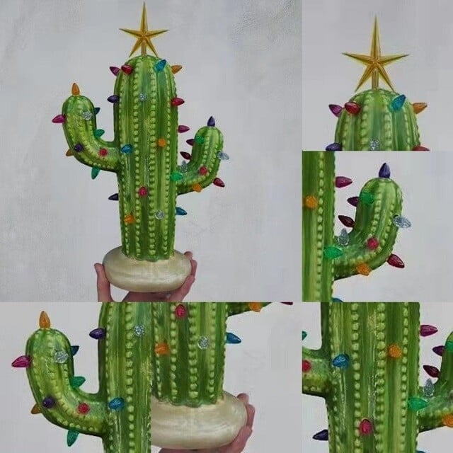 Avelena | Vintage Weihnachten Leuchtender Kaktus