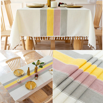 Avelena | Wasserdicht Ölbeständig Rechteckige Tischdecke Baumwolle Leinen Faltenresistente Tischdecke für Küche Esszimmer Buffet Party