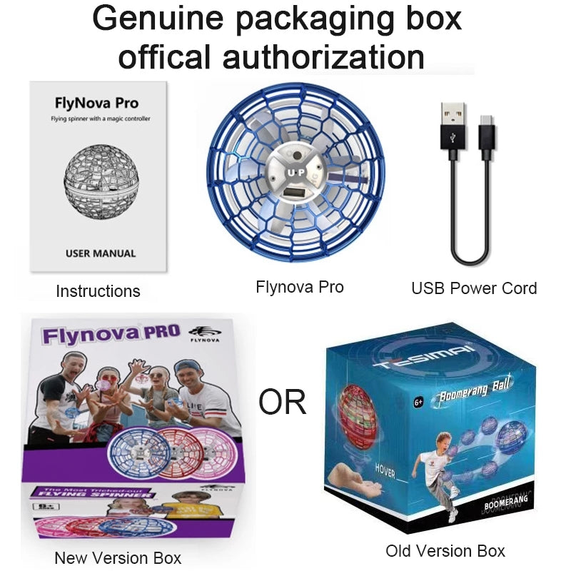 Avelena | Flynova Pro Flying Ball Spinner Spielzeug Handgesteuerter Drohnenhubschrauber 360 Grad rotierendes Mini-UFO mit leichten Kindergeschenken
