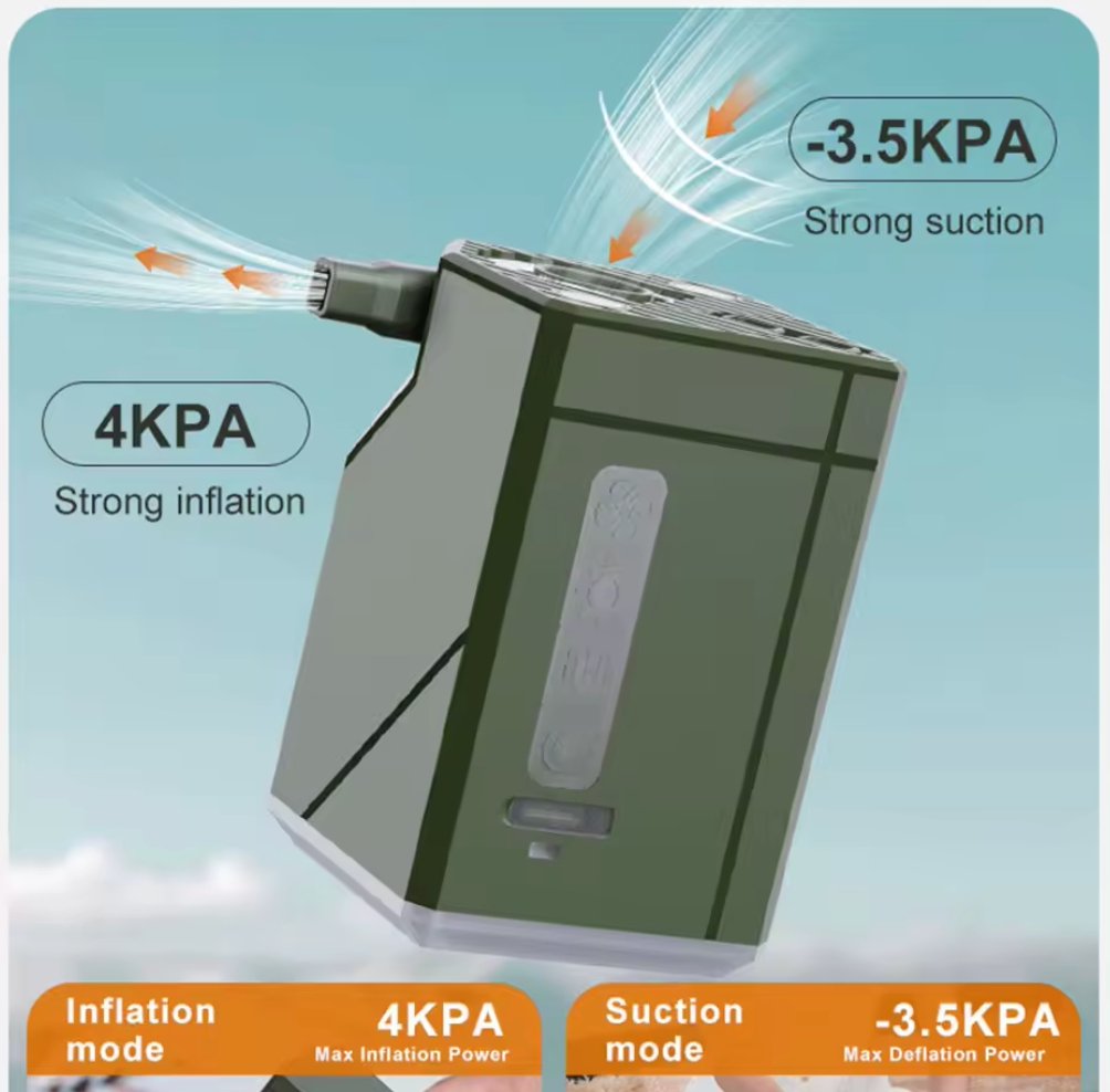Avelena | 5 In 1-Luftpumpe Inflatable Luftpumpe mit Licht, Deflation, Ventilator und Powerbank