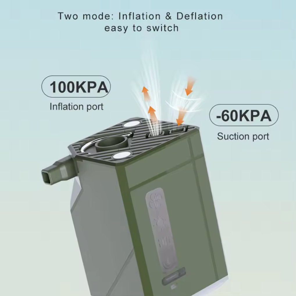 Avelena | 5 In 1-Luftpumpe Inflatable Luftpumpe mit Licht, Deflation, Ventilator und Powerbank