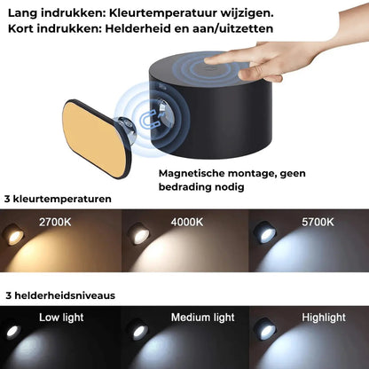 Avelena | Wandlampe Wiederaufladbar Kabellos 360°