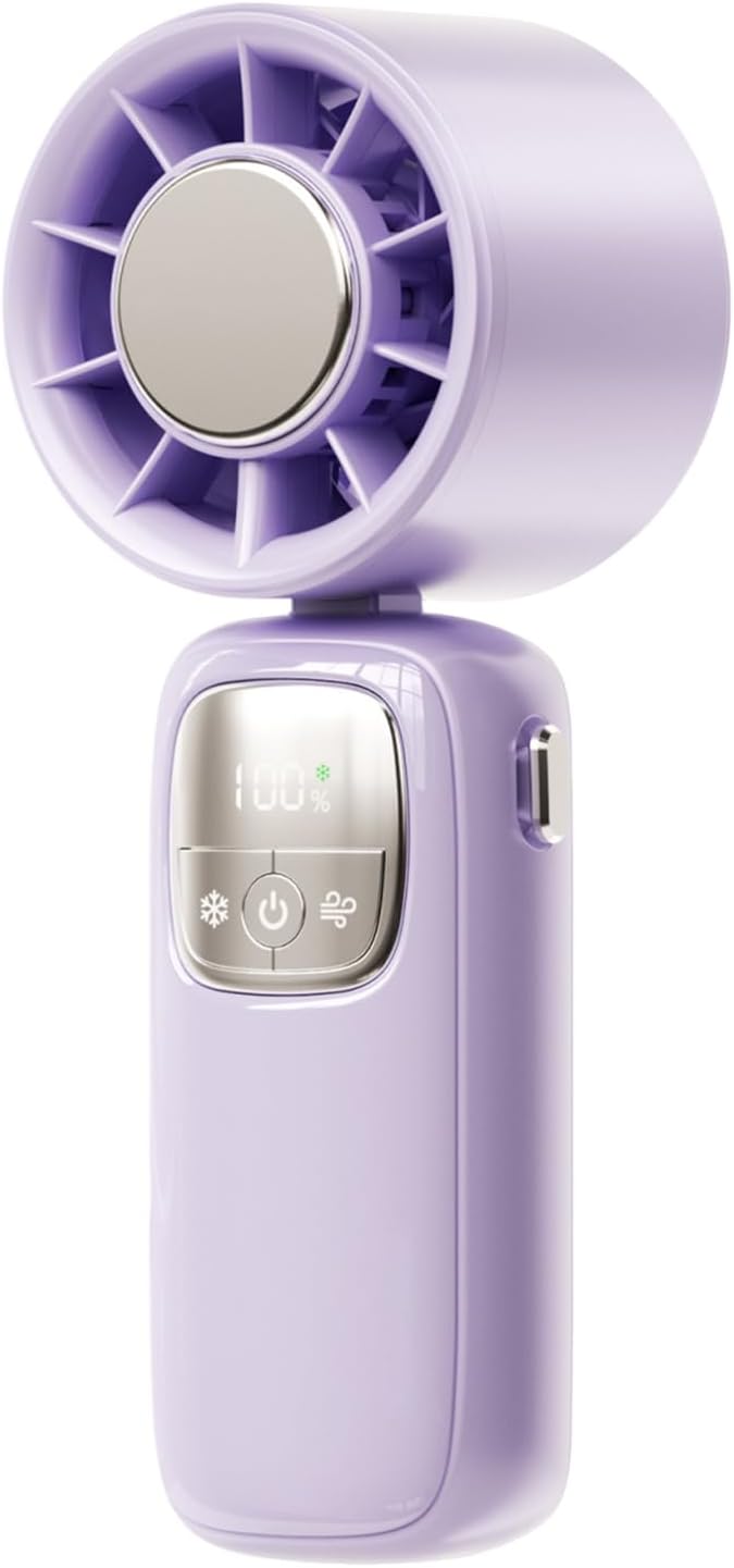 Avelena | Tragbarer faltbarer Handventilator mit LED-Anzeige 100 Geschwindigkeiten