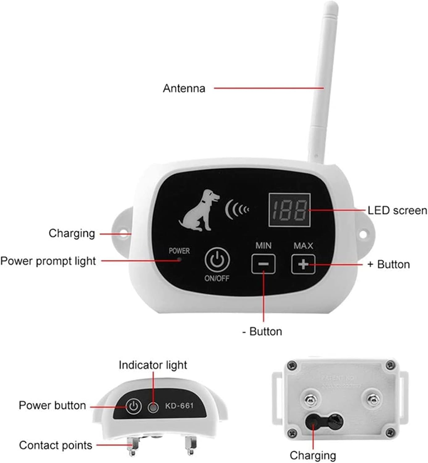 Avelena | Drahtloses Hundezäunhalsband-System | Wasserdicht, wiederaufladbar & ideal für das Training zu Hause und Outdoor-Abenteuer