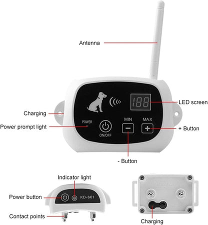 Avelena | Drahtloses Hundezäunhalsband-System | Wasserdicht, wiederaufladbar & ideal für das Training zu Hause und Outdoor-Abenteuer