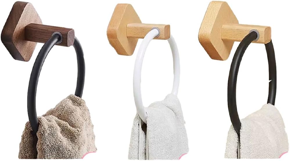 Avelena | Massivholz Handtuchstange mit Matt Schwarz Finish