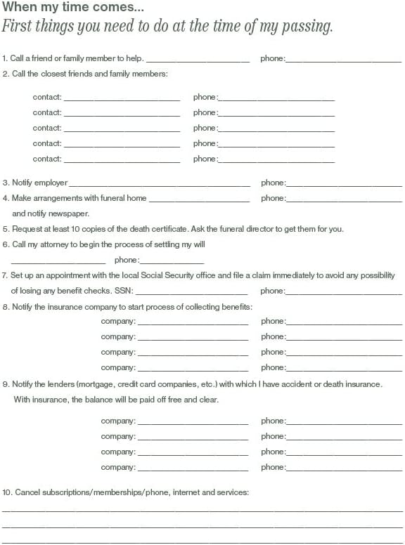 Avelena | Dinge in Ordnung bringen, um meinen Liebsten zu helfen, wenn ich weg bin