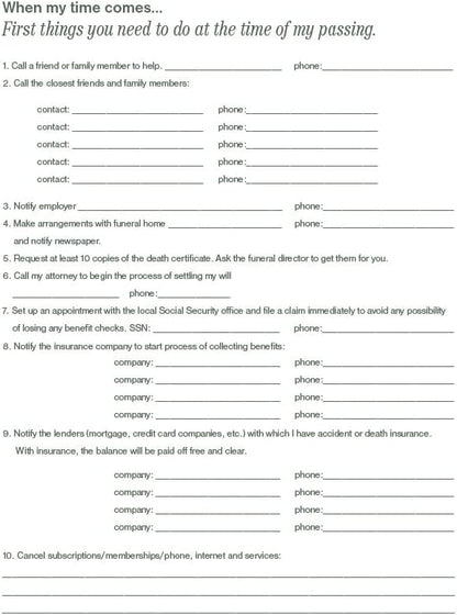 Avelena | Dinge in Ordnung bringen, um meinen Liebsten zu helfen, wenn ich weg bin