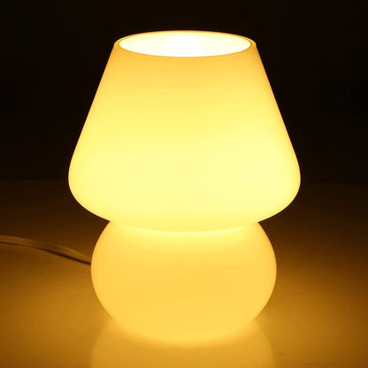Avelena | Pilzlampe, Glas-Pilz-Nachttischlampen Translucente Murano Vintage Stil Gestreifte Kleine Nachttisch Desklampe Wirbellicht für Wohnkultur, Esszimmer, Wohnzimmer, Schlafzimmer, Geschenk