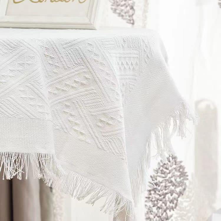 Avelena | Waffel Moderne Tischdecke, gestrickte Stoffspitze Kaffeetuch, runde Tischdecke, rechteckige Tischdecke