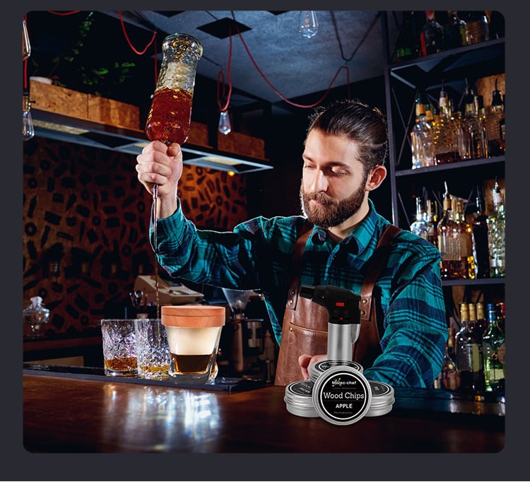 Avelena | Cocktail Smoker mit 8 Geschmäckern - Bourbon Whiskey Geschenke für Männer