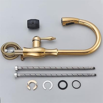 Avelena | Messing Küchenarmatur Pull Out Mixer Spüle Wasserhahn 360 Rotation Single Handle