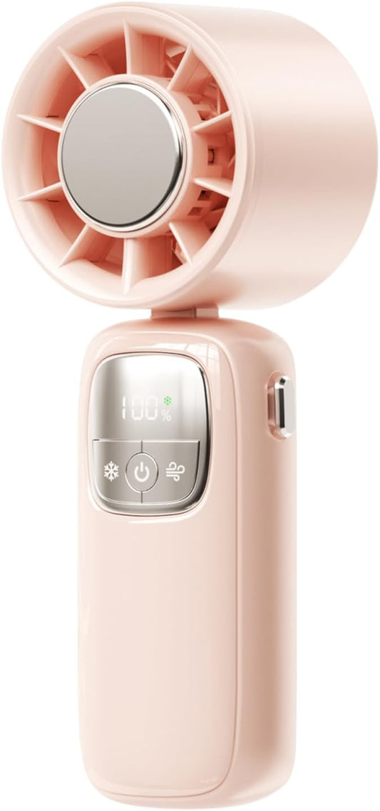 Avelena | Tragbarer faltbarer Handventilator mit LED-Anzeige 100 Geschwindigkeiten
