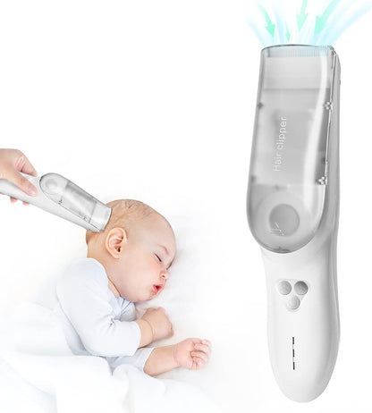 Avelena | Baby Haartrimmer mit Vakuumsystem – Wasserdichter wiederaufladbarer Trimmer mit Aufbewahrungsbox