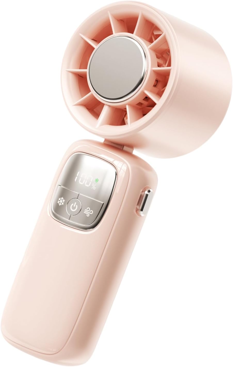 Avelena | Tragbarer faltbarer Handventilator mit LED-Anzeige 100 Geschwindigkeiten