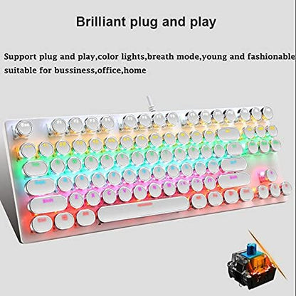 Avelena | 87-Tasten Mechanische Gaming-Tastatur RGB Hintergrundbeleuchtet Blaue Schalter