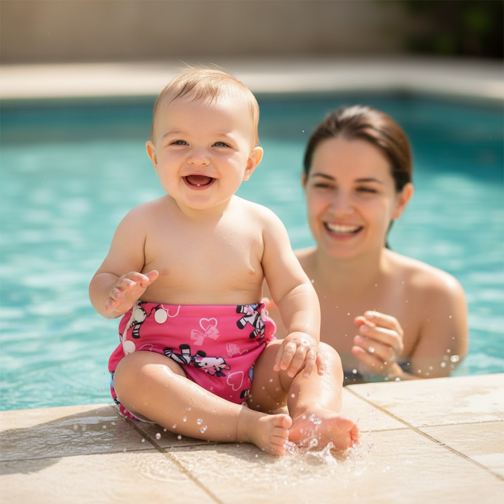 Avelena | Wiederverwendbare verstellbare Baby-Schwimmwindel wasserdicht Stoff-Poolhose