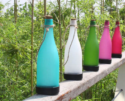 Avelena | 5 Stück Solar Weinflasche Licht Außen Deko Plastik LED Hängeleuchte