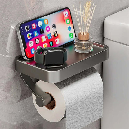 Avelena | Edelstahl Toilettenpapierhalter mit Ablage