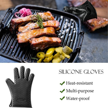 Avelena | 26 Stück Grillzubehör Set - Edelstahl Schweres Bbq Werkzeug Mit Handschuhen Und Korkenzieher