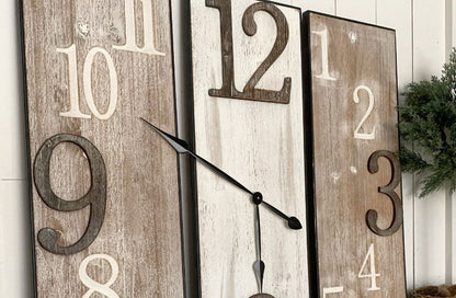 Avelena | Drei-Panel Holz-Wanduhr
