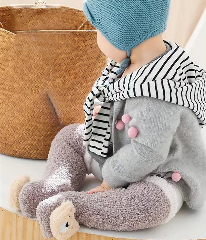 Avelena | Ein Paar Baby süße Koralle Fleece Socken