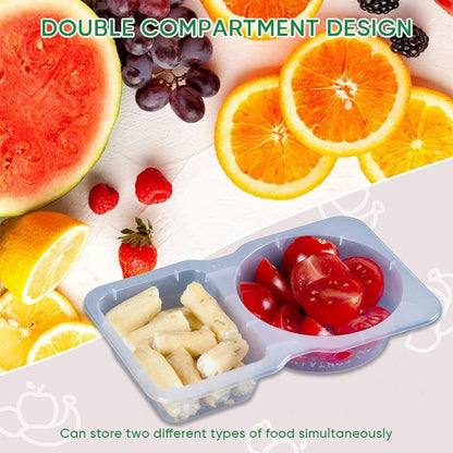 Avelena | Doppel-Compartment Snackbehälter mit Deckeln