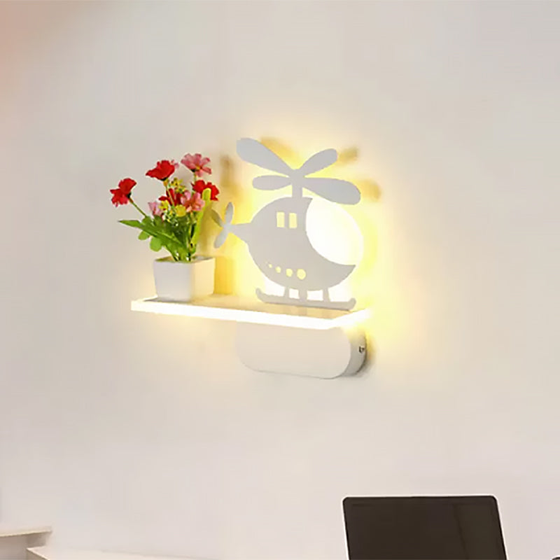 Avelena | Zeitgenössische Weiße Wandleuchte mit Regal Acryl Wandleuchte für Büro Lernzimmer