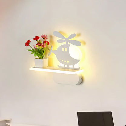 Avelena | Zeitgenössische Weiße Wandleuchte mit Regal Acryl Wandleuchte für Büro Lernzimmer