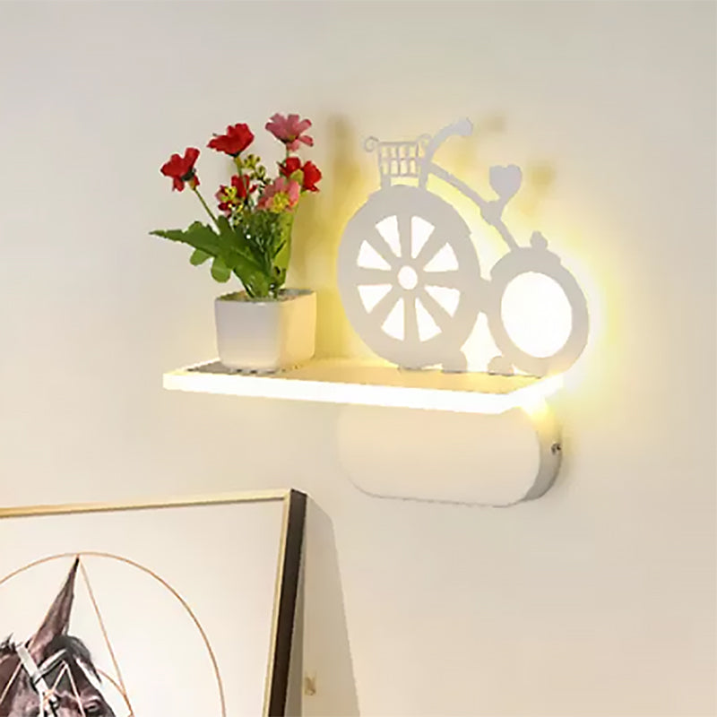Avelena | Zeitgenössische Weiße Wandleuchte mit Regal Acryl Wandleuchte für Büro Lernzimmer