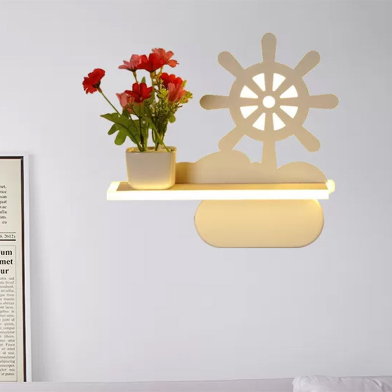 Avelena | Zeitgenössische Weiße Wandleuchte mit Regal Acryl Wandleuchte für Büro Lernzimmer