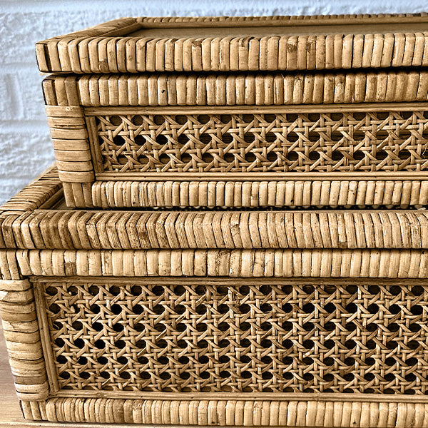 Avelena | Rattan und Cane-Truhen, Set aus 2