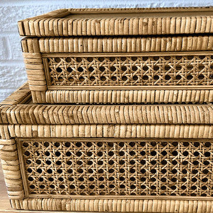Avelena | Rattan und Cane-Truhen, Set aus 2