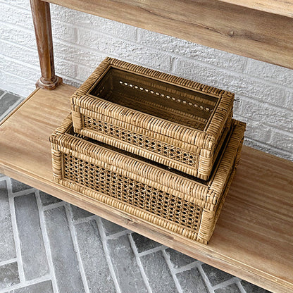 Avelena | Rattan und Cane-Truhen, Set aus 2