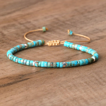 Avelena | Geflochtenes Armband mit 2,4 Mm Natursteinrollen Seraphina