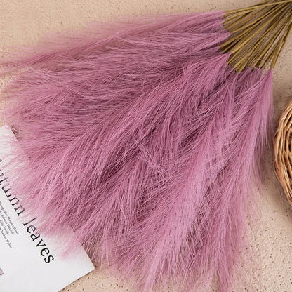 Avelena | Plüsch Pampasgras Kunstblumen, Dekorative Trockenblumen für Zuhause und Hochzeit