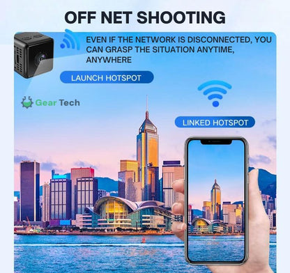 Avelena | 1080P Drahtlose WiFi Sicherheitskamera | Wetterfest, App-gesteuert & Ideal für Innen- und Außenüberwachung | Kleine Schaltungs Kamera