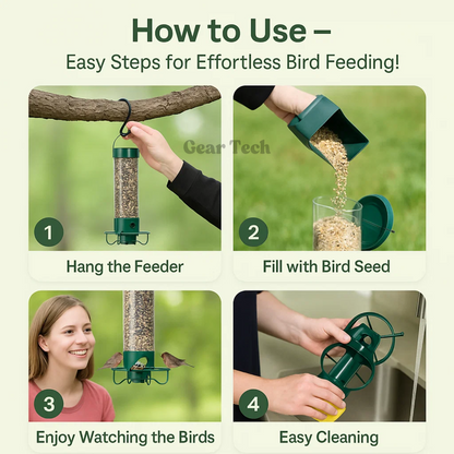 Avelena | Eichhörnchensicheres Vogelhäuschen | Robustes Metall, Mehrfach-Futteröffnungen & Ideal für Vogelbeobachtung im Hinterhof