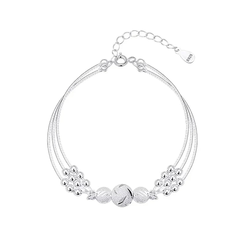 Avelena | Silberne Armband mit Mehreren Strahlenden Perlen