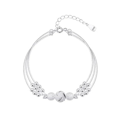 Avelena | Silberne Armband mit Mehreren Strahlenden Perlen