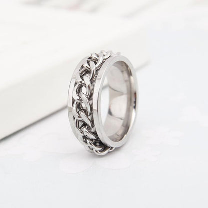 Avelena | Drehbarer Kettenring aus Titanstahl für Herren