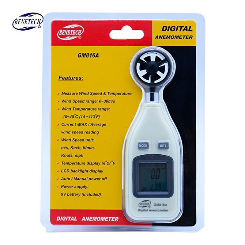 Avelena | Anemometer mit LCD-Hintergrundbeleuchtung Tragbares Windmessgerät