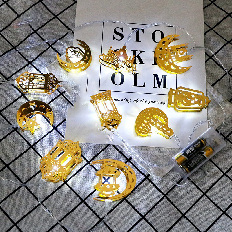 Avelena | Bunte LED Lichterkette – Dekorative Lichter mit Mond- und Laternenmotiven für Wohnung und Garten