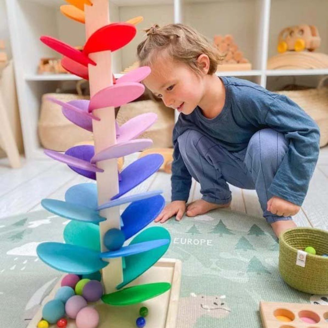 Avelena | Interaktiver Regenbogen Marmor Klangbaum
