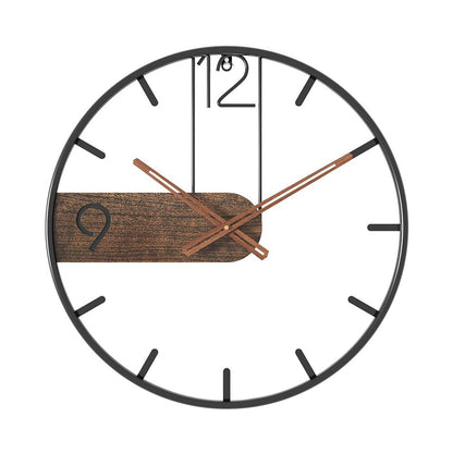 Avelena | Stahl-Walnuss Wanduhr | Modernes Industriedesign mit Walnuss Holz